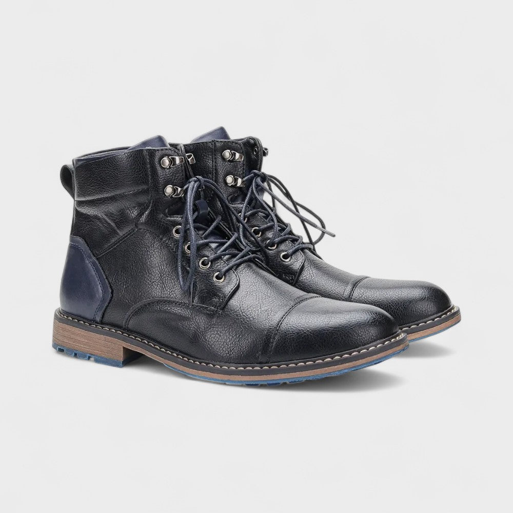 Dries | Grijze casual veterlaarzen
