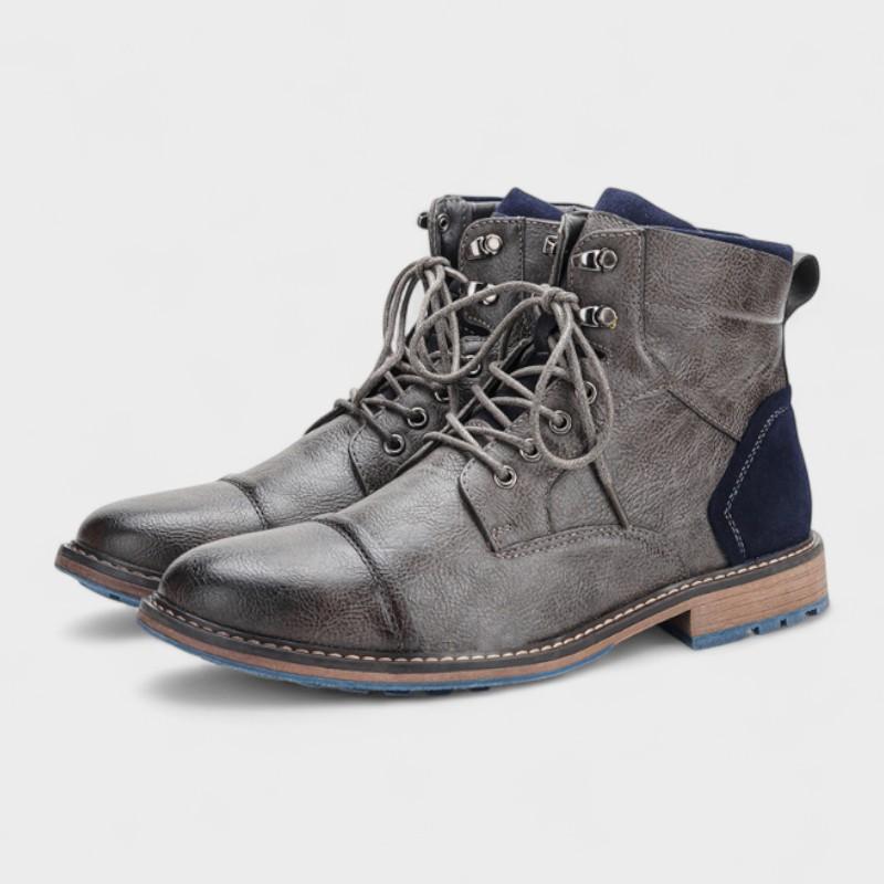 Dries | Grijze casual veterlaarzen