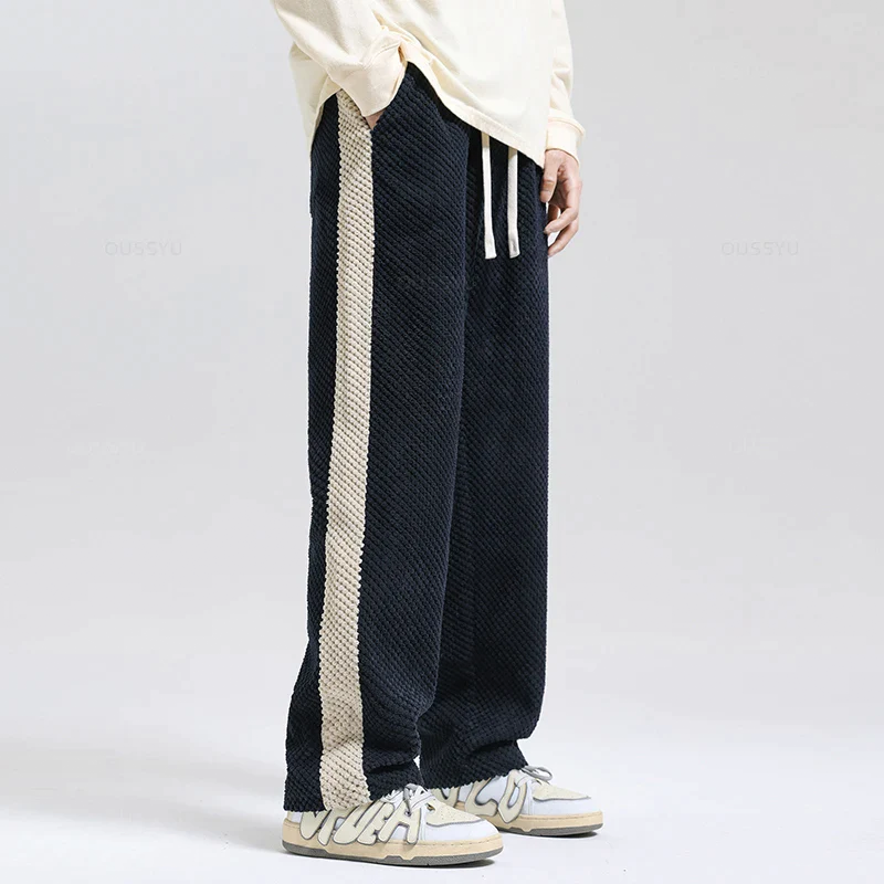 Charlie | Ribcord joggingbroek met zijstreep