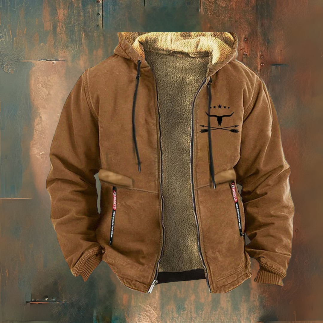 Edwin | Zwart jack met teddyvoering en capuchon