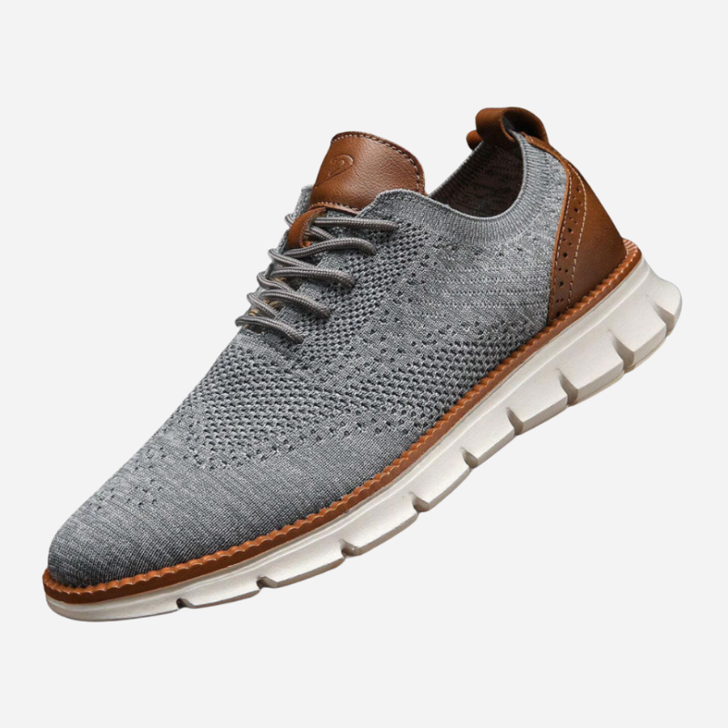 Falco | Beige gebreide veterschoenen