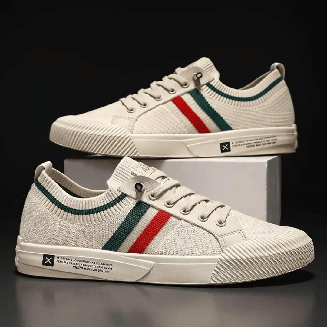 Fons | Gebreide sneakers met contraststrepen