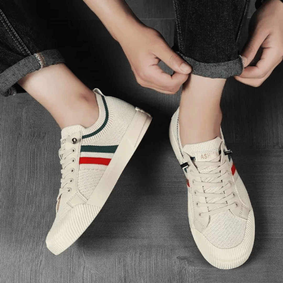 Fons | Gebreide sneakers met contraststrepen