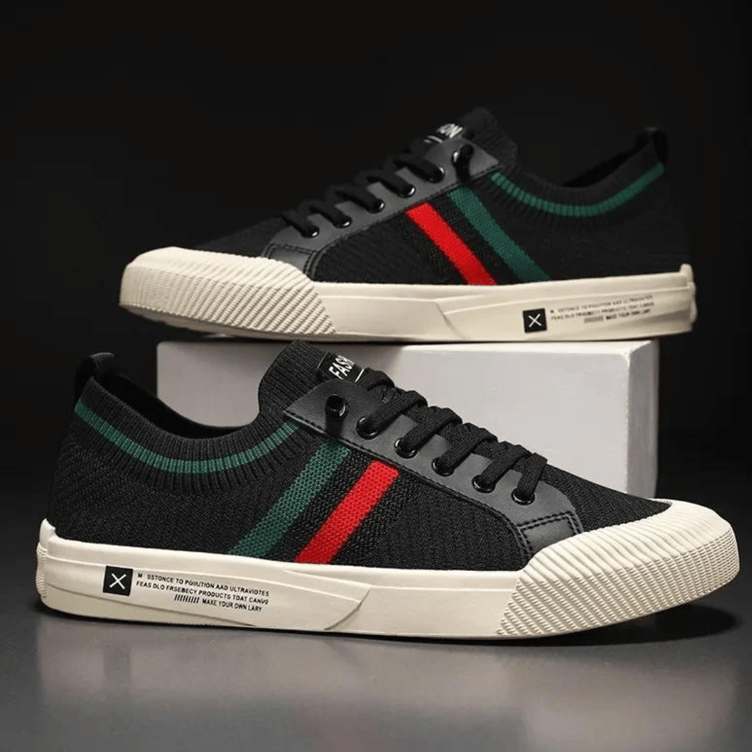 Fons | Gebreide sneakers met contraststrepen