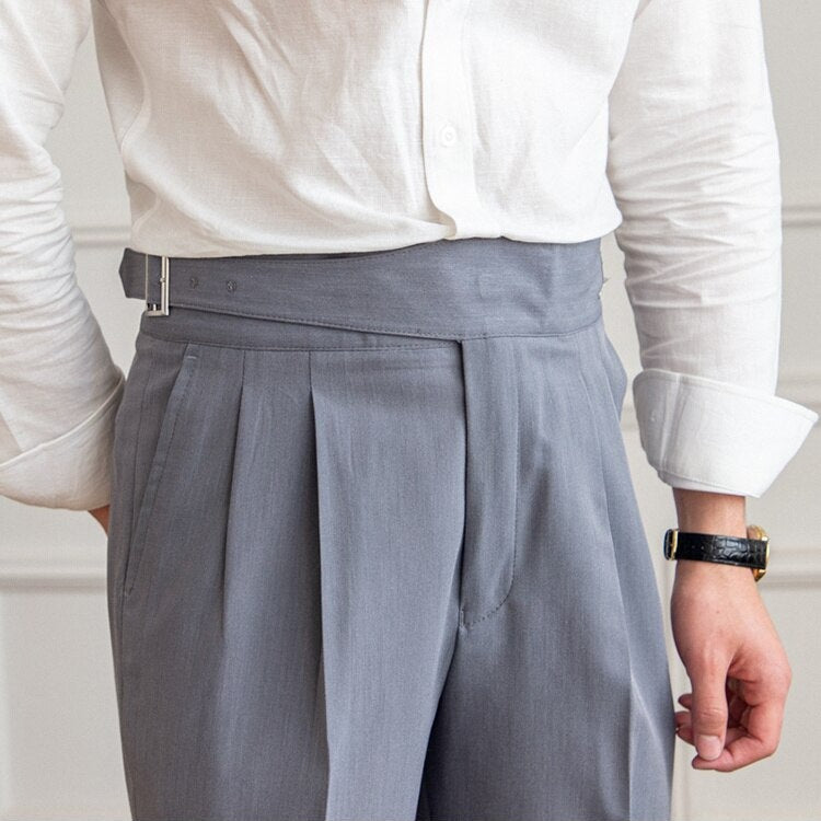 Hubert | Klassieke broek met hoge taille en gesp