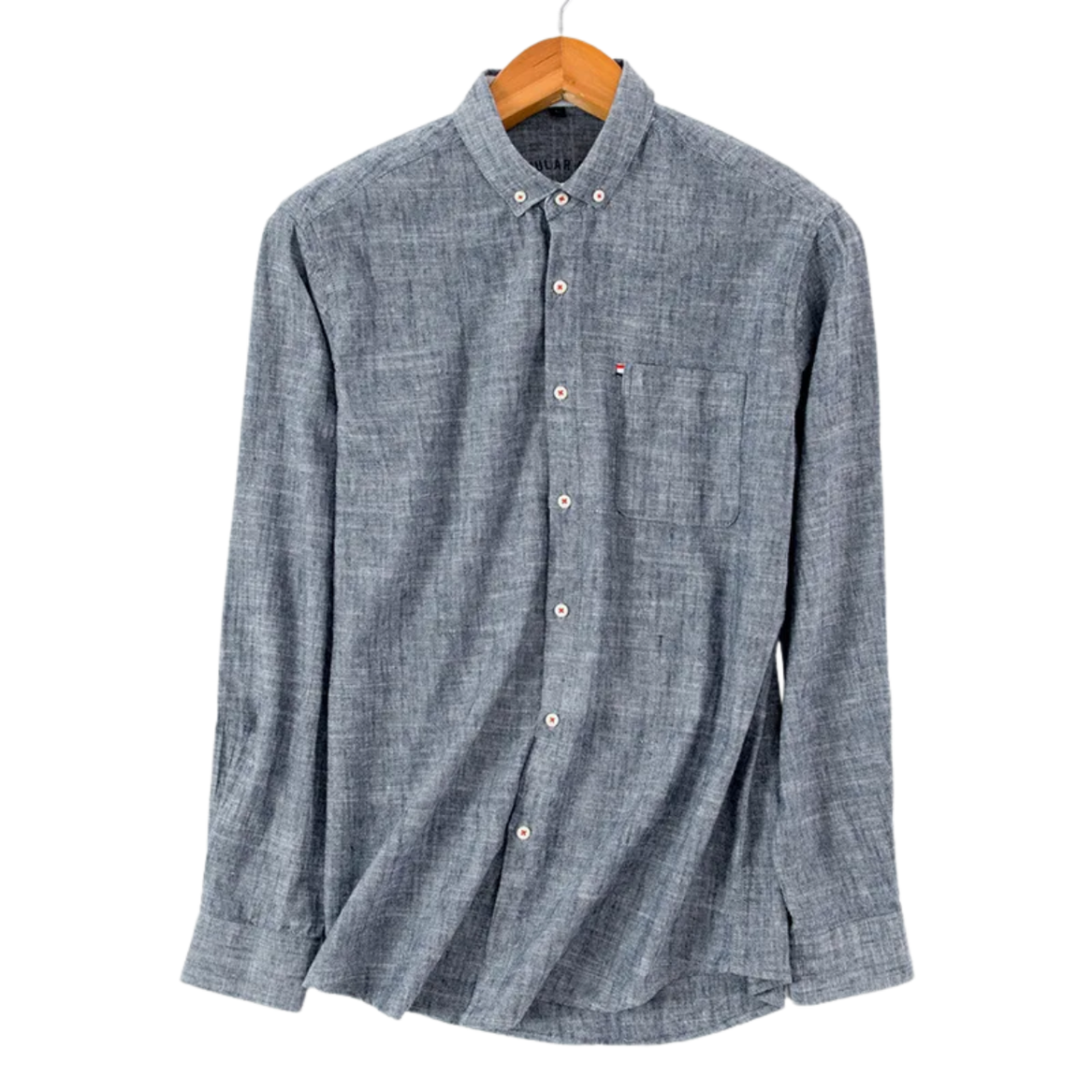 Joas | Crèmekleurig casual overhemd met button-downkraag