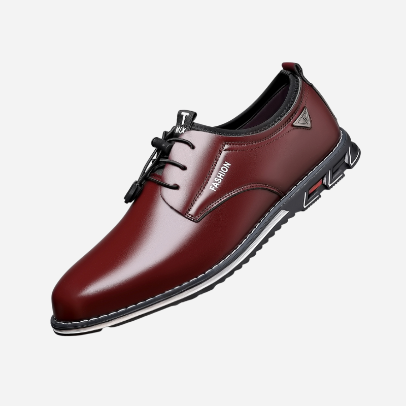 Karst | Zwarte derbyschoenen met glanzende afwerking