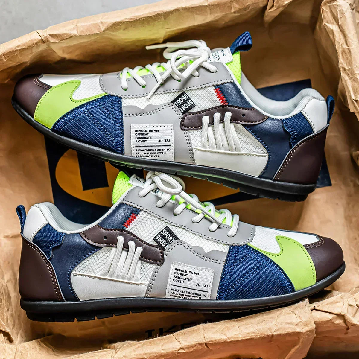 Lennard | Retro sneakers met kleurvlakken