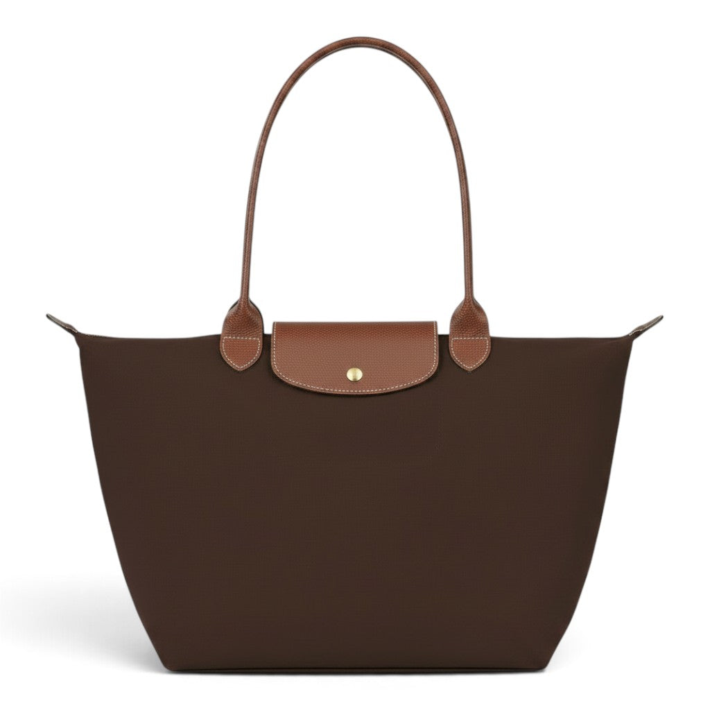 Lieke | Grote opvouwbare shopper in donkerbruin