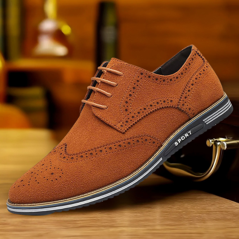 Manus | Zwarte derbyschoenen met suèdelook