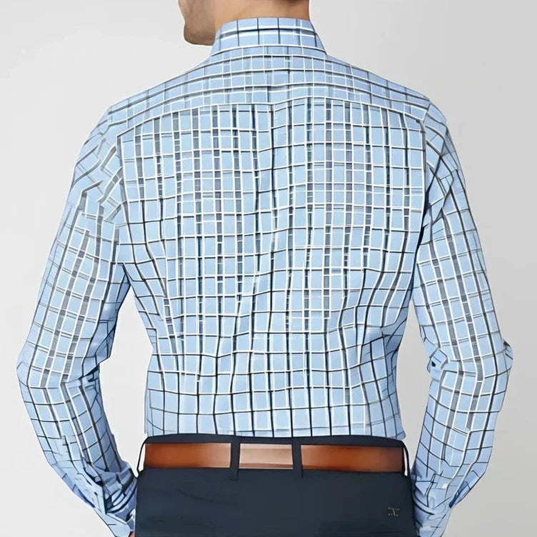 Marnick | Marineblauw-rood geruit overhemd