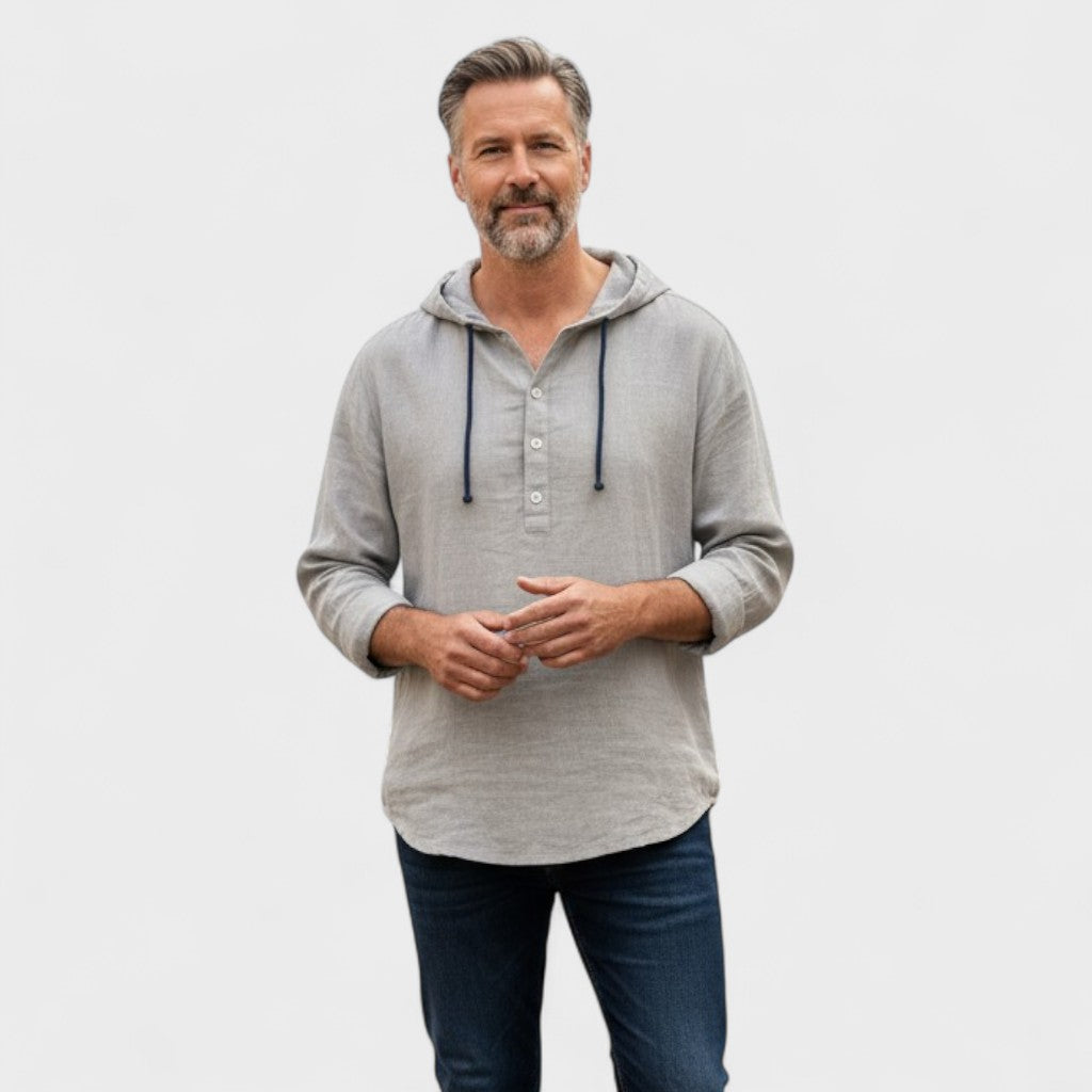 Noud | Marineblauw casual overhemd