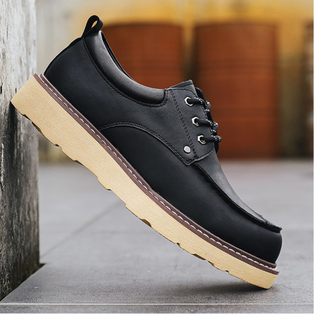 Ralf | Zwarte retro veterschoenen