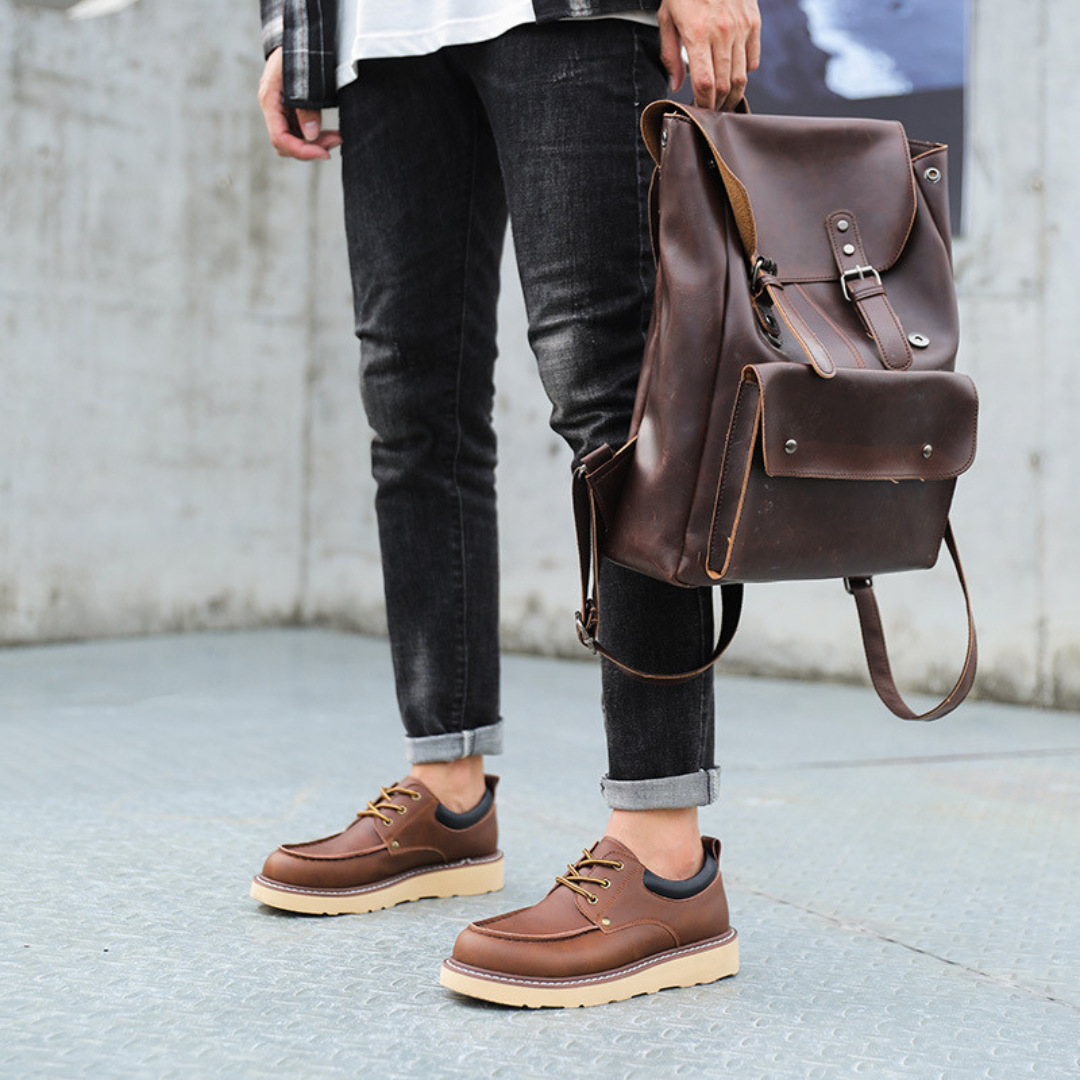 Ralf | Zwarte retro veterschoenen