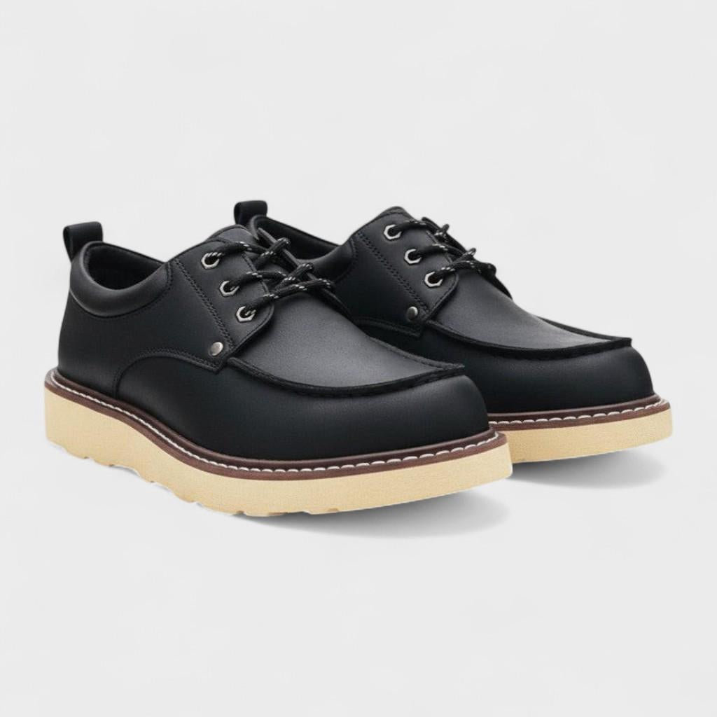 Ralf | Zwarte retro veterschoenen