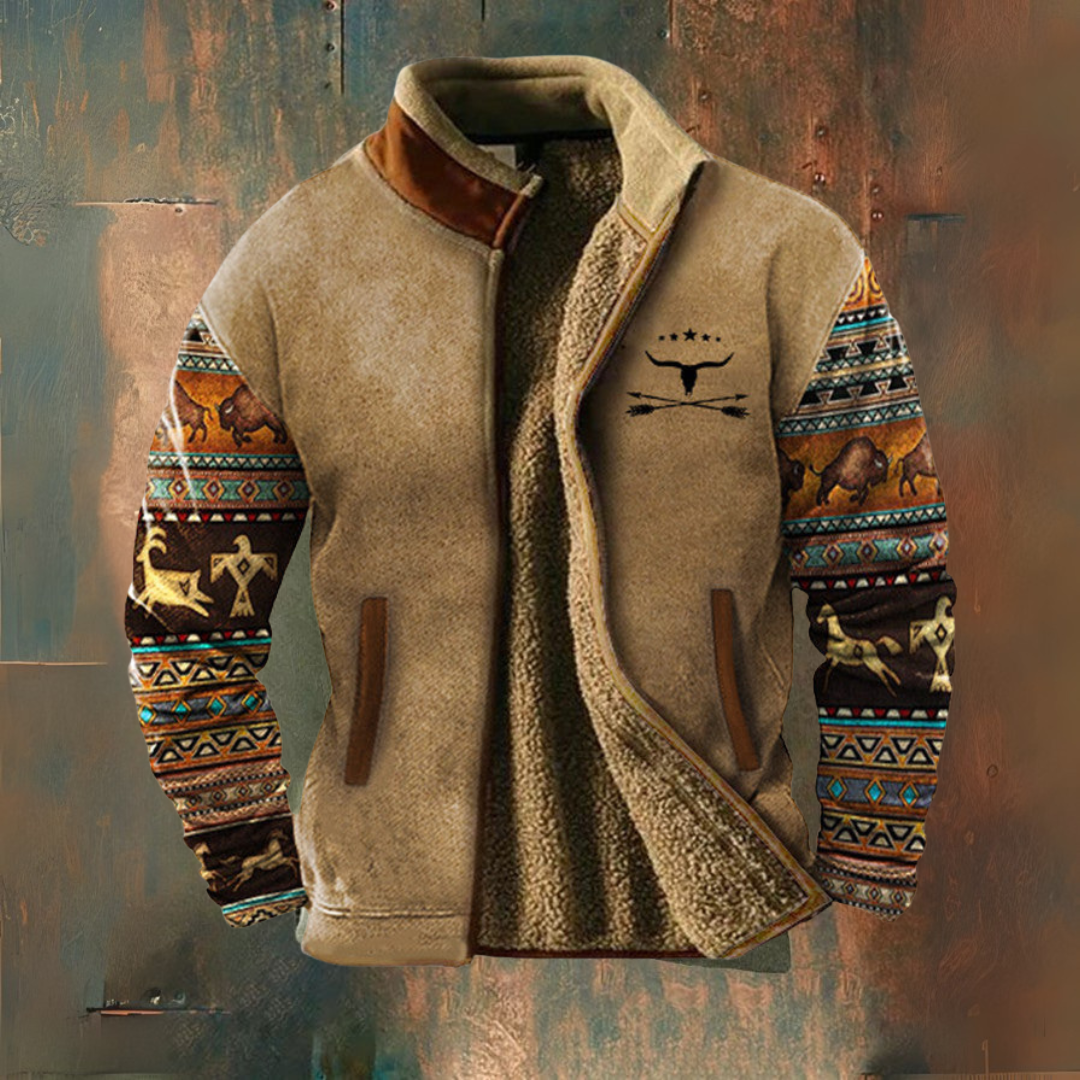 Sil | Camelkleurig fleecejack met dessinmouwen