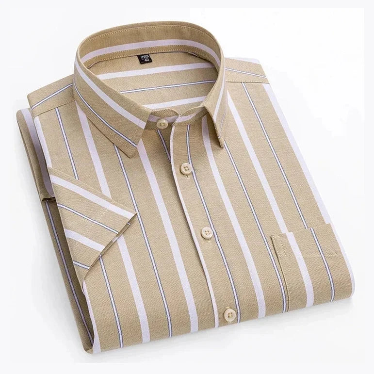 Vince | Gestreept overhemd met korte mouwen