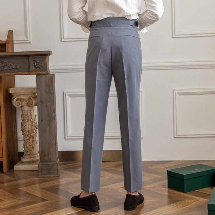 Hubert | Klassieke broek met hoge taille en gesp
